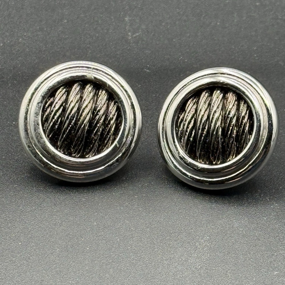 Vintage Erwin Pearl Clip On Earrings Silver Tone Signed MCM Costume Jewelry